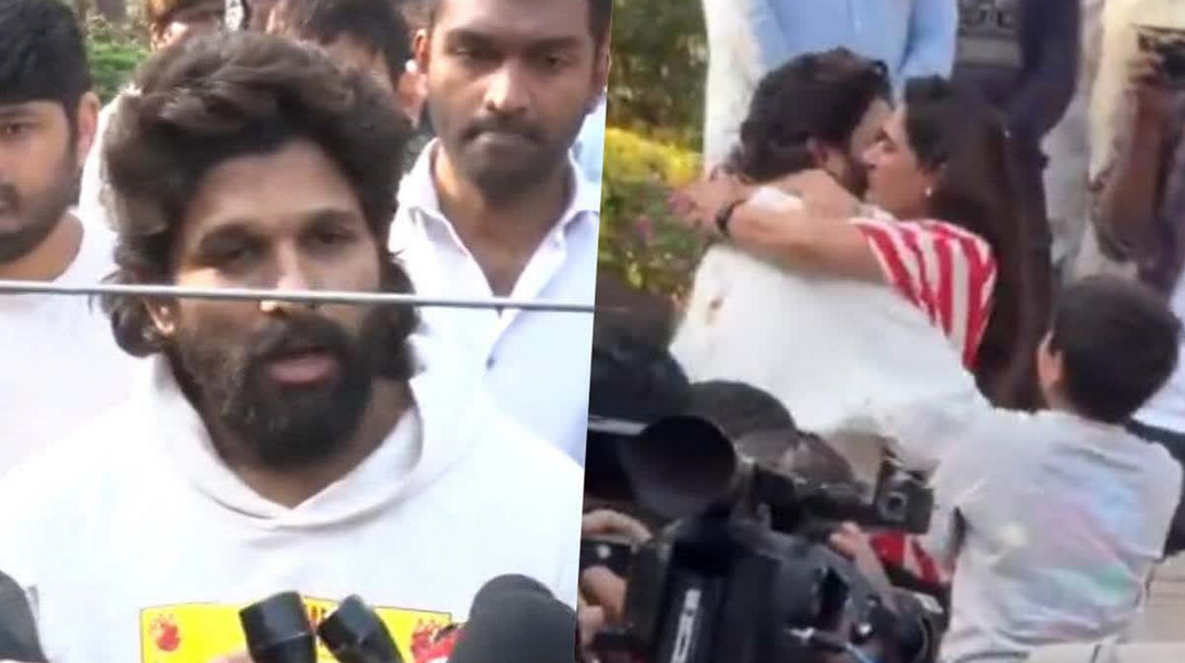 Allu Arjun’s wife Sneha Reddy breaks down, hugs actor as he returns home after spending night in jail